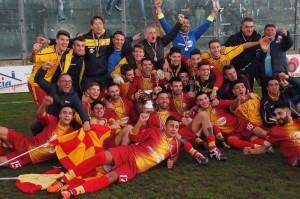 I festeggiamenti dopo la vittoria in Coppa Italia