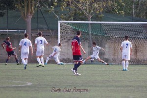 La rete del momentaneo vantaggio di Okolie nell'ultimo incontro disputato a Croce Valanidi nella passata stagione