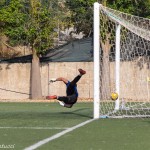 ... e pallone in rete per il vantaggio biancorosso